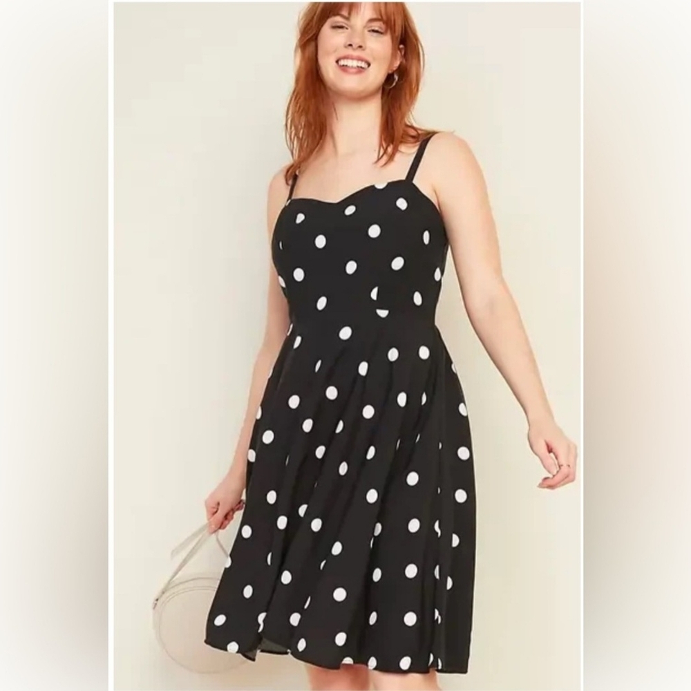 Polka Dot Black Dress. Size L